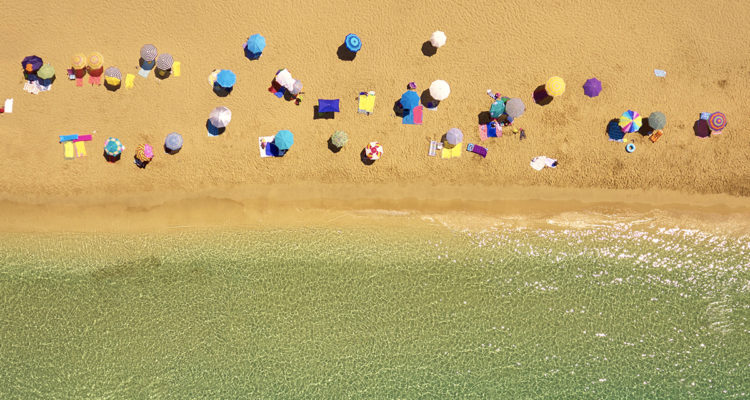 Beach drone view near a at a tech recruitment agency in Lisbon